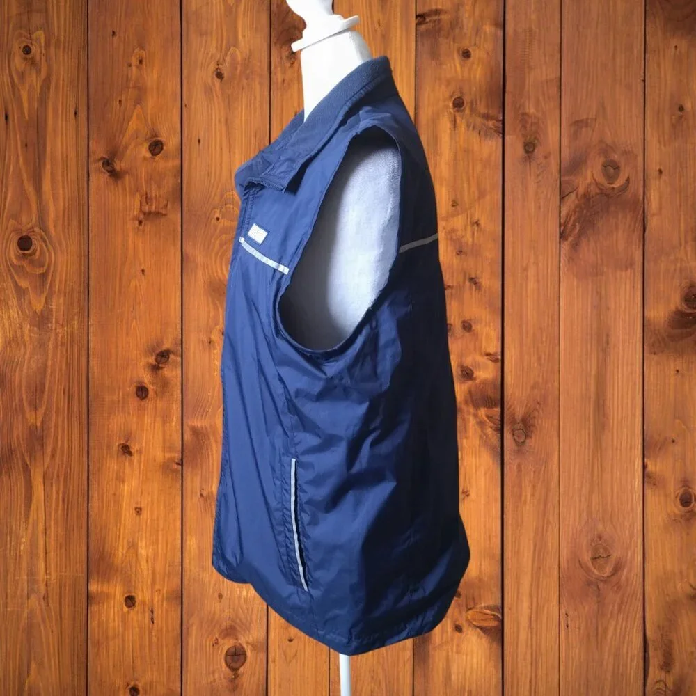 Vineyard Vines Men's Small Navy Blue Ripstop Reflective Strips Full Zip Vest